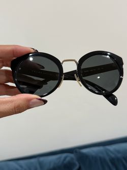Authentic Prada SPR05T 1AB-1A1 Black Round Sunglasses
