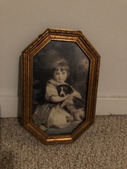 Vintage picture.. girl with dog..