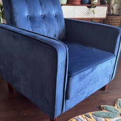 Velvet Blue Accent Chair