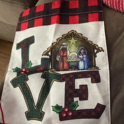 Christmas Nativity LOVE Garden Flag