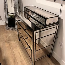 Mirrored Dresser And Nightstand