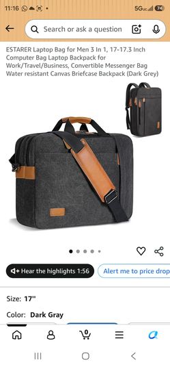 ESTARER Laptop Bag for Men 3 In 1