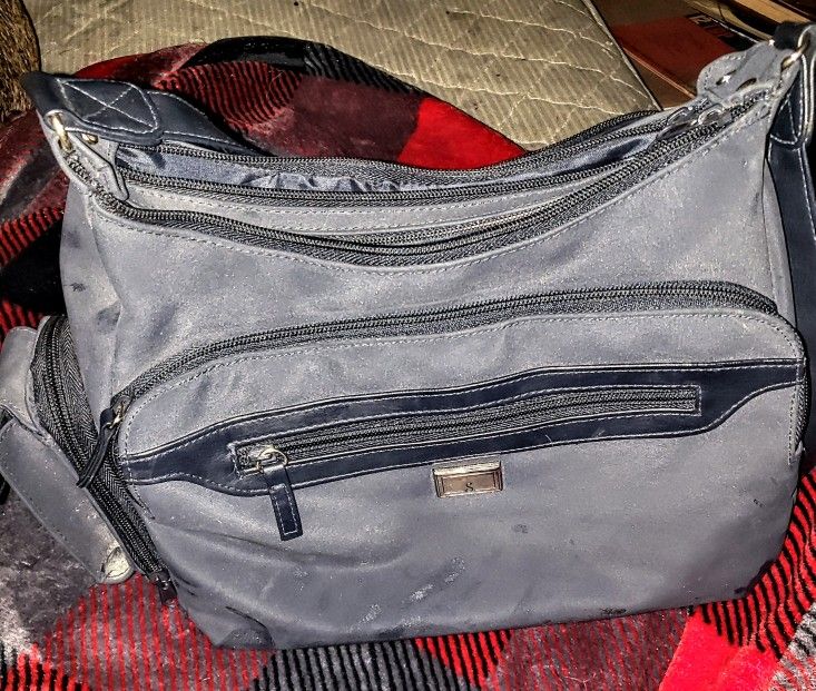 Travelon Nylon Organizer Hobo Bag w/Cargo Pockets