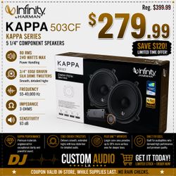 Infinity Kappa 503CF Car Speakers 5 1/4 Inch Component Speaker System 240 Watts 🚨 Payment Options Available 🚨 No Credit Needed 🚨
