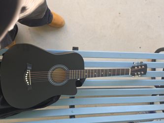 Black Acoustic Cutaway Guitar
