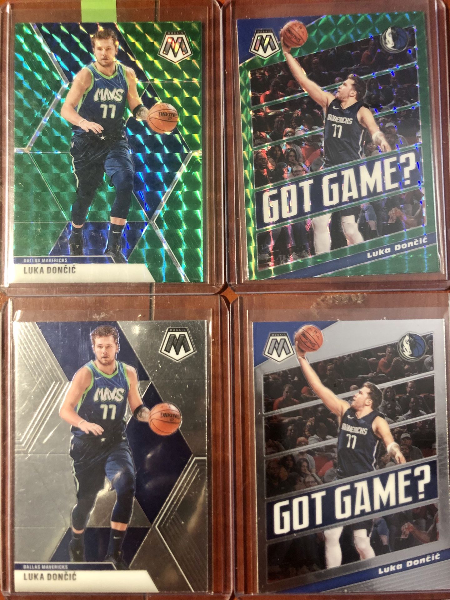 NBA Mosaic Luka Donci Green Mosaic & Base Set (4)