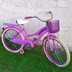 Women's Purple Huffy Nel Lusso 24" Beach Cruiser Bike Bicicleta Basket 