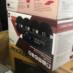 Car Dual Bluetooth Single Din Stereo With 4 Speakers On Sale Today 