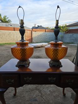 Vintage Amber Lamps