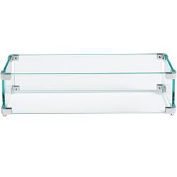 23.5" L x 7.5" W Tempered Glass Wind Guard Fence