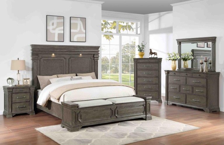 4 PC BEDROOM SET NEW IN BOX (MATTRESS AND CHEST SOLD SEPARATELY)