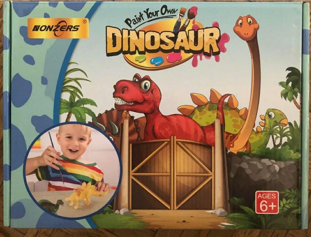 Nonzers PAINT YOUR OWN DINOSAUR Kit 33 Pieces Arts and Crafts Fun **NEW**