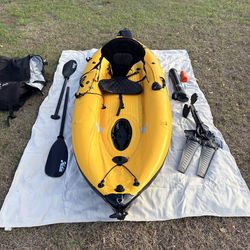 2011 Hobie i9S, Yellow Colored Inflatable Mirage Kayak – Complete Package – Ready for the Water!