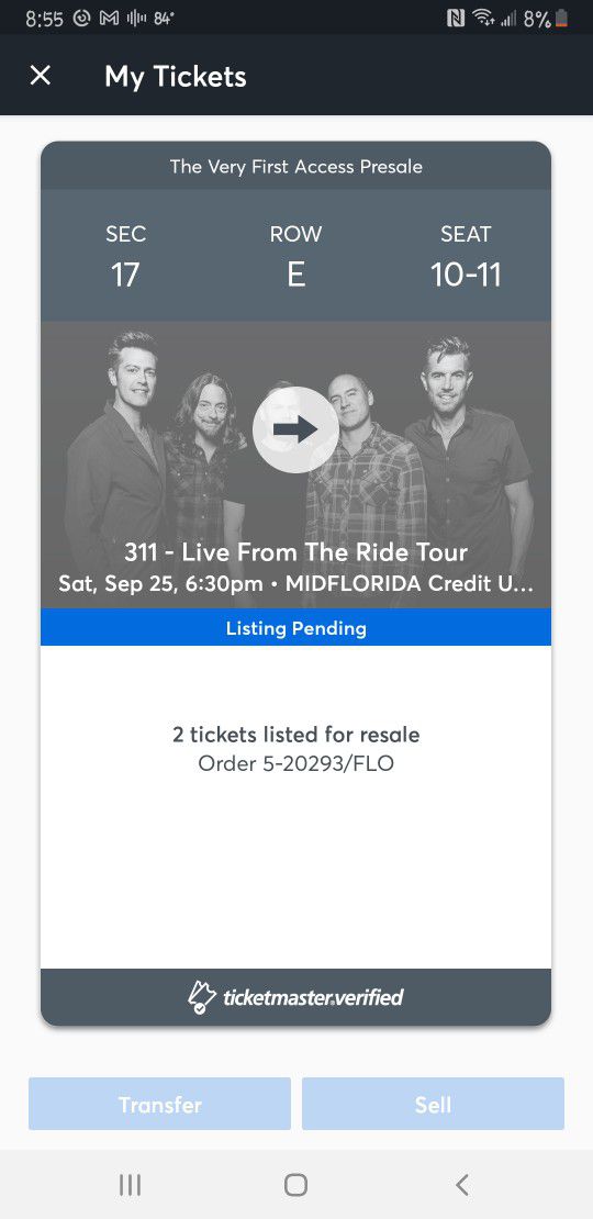 Two 311 Iration Tickets