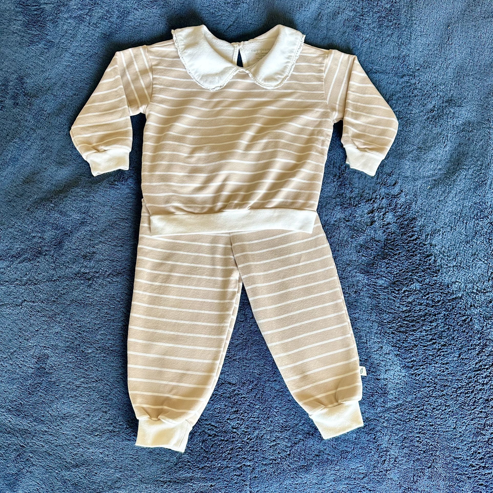 TODDLER GIRL easy-peasy Peterpan Collar Sweatshirt & Jogger Set | Size 2T