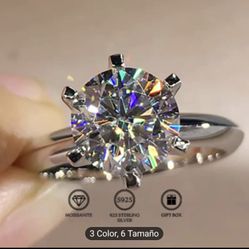 Women's Ring In 925 Sterling Silver With A Moissanite Stone 