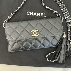 Chanel matelasse quilted wallet on chain