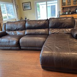 FREE Leather Sofa in Good Condition - Pick Up Only 