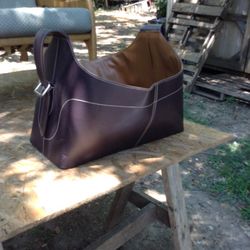 Real leather magazine holder