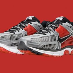 Size 12 - Nike Air Zoom Vomero 5 Bright Crimson Metallic Silver
