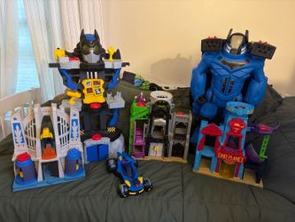 Huge Imaginext Batman & DC Super Friends Lot – Batbot, Batcave, 40+ Figures & Vehicles