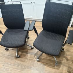 Office Chairs – Set of 2 (Black Mesh Ergonomic Chairs)