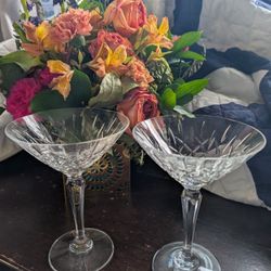 Faberge Clear Crystal Martini Glasses