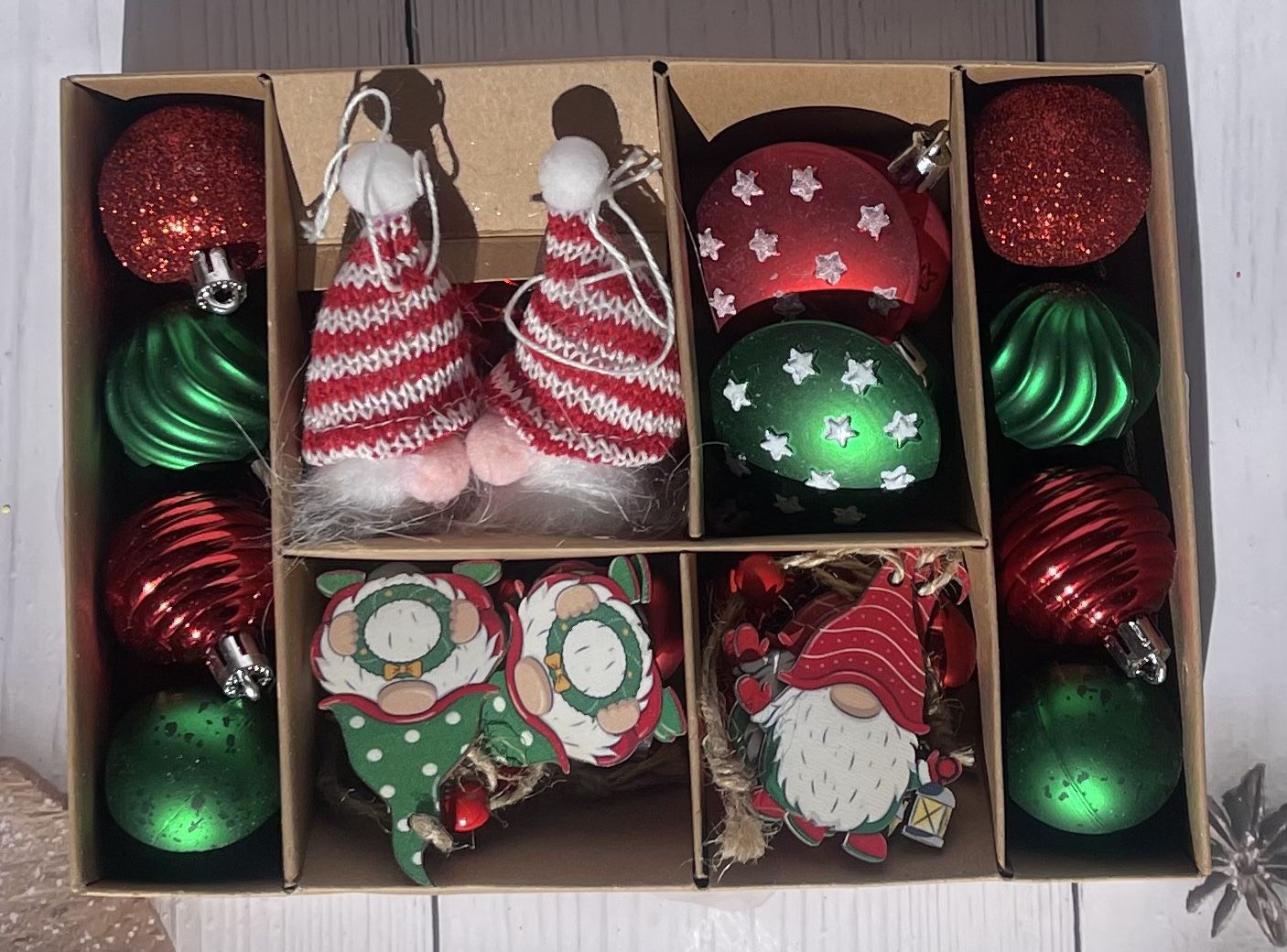 32PCS Christmas Ornaments Gnome Head Christmas Decorations