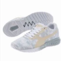 PUMA® White & Quarry Ignite Dual Swan Running Shoe