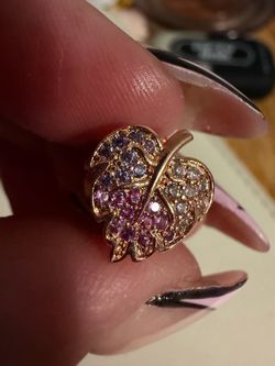 Pandora Rose Gold Pink Pave Leaf Charm