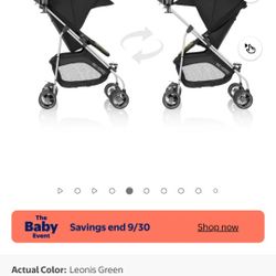 Evenflo Reversi Lightweight Reversible Stroller, Leonis Green, Unisex $40