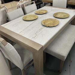 Marble Top Dining Table Set‼️🍩☕️ Same Day Delivery 