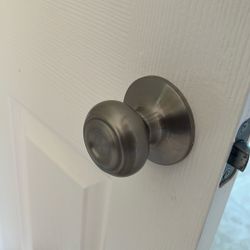 Satin Nickel Passage Door Knob for Hall or Closet 