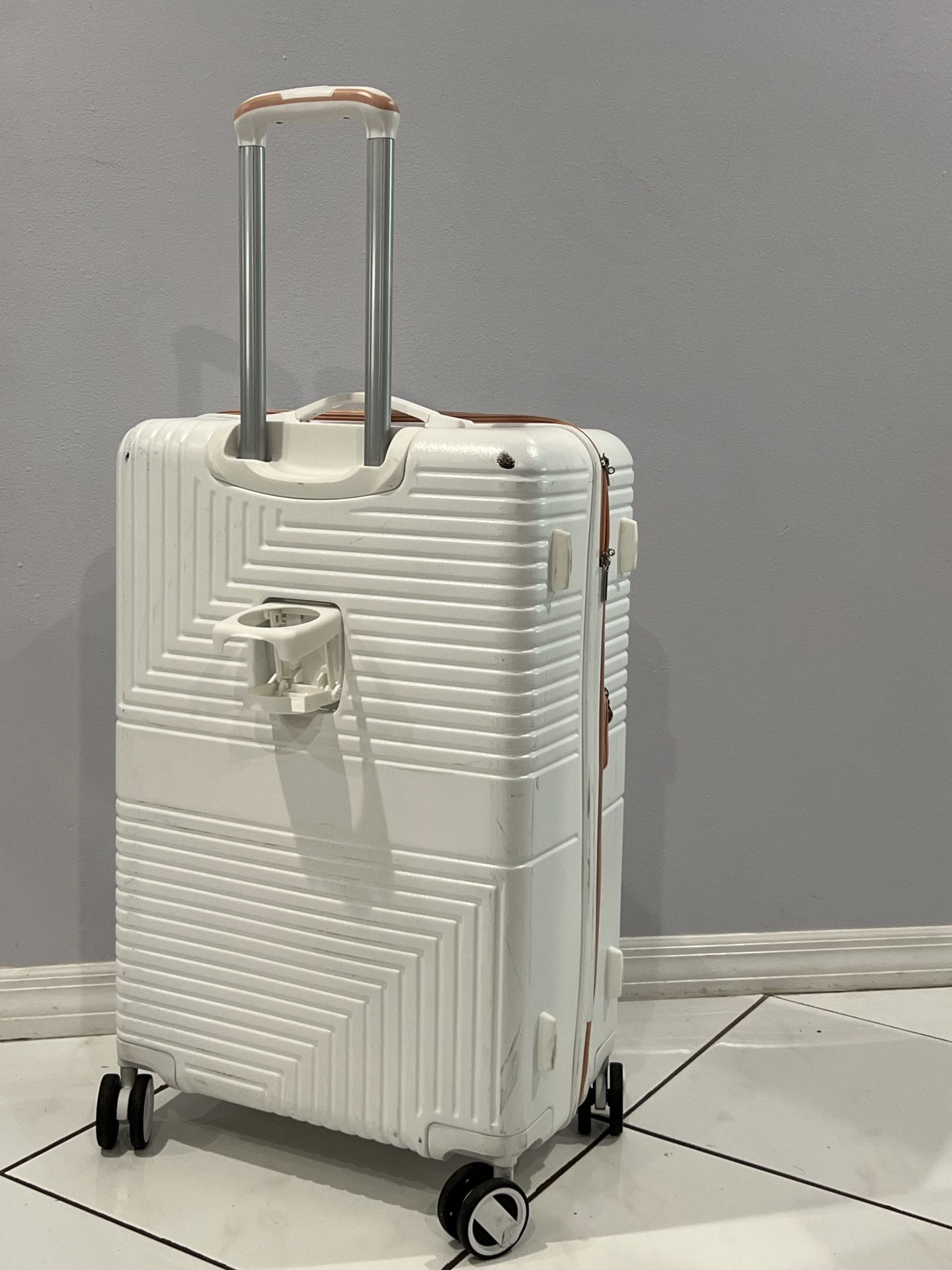 White Hard Plastic Suitcase