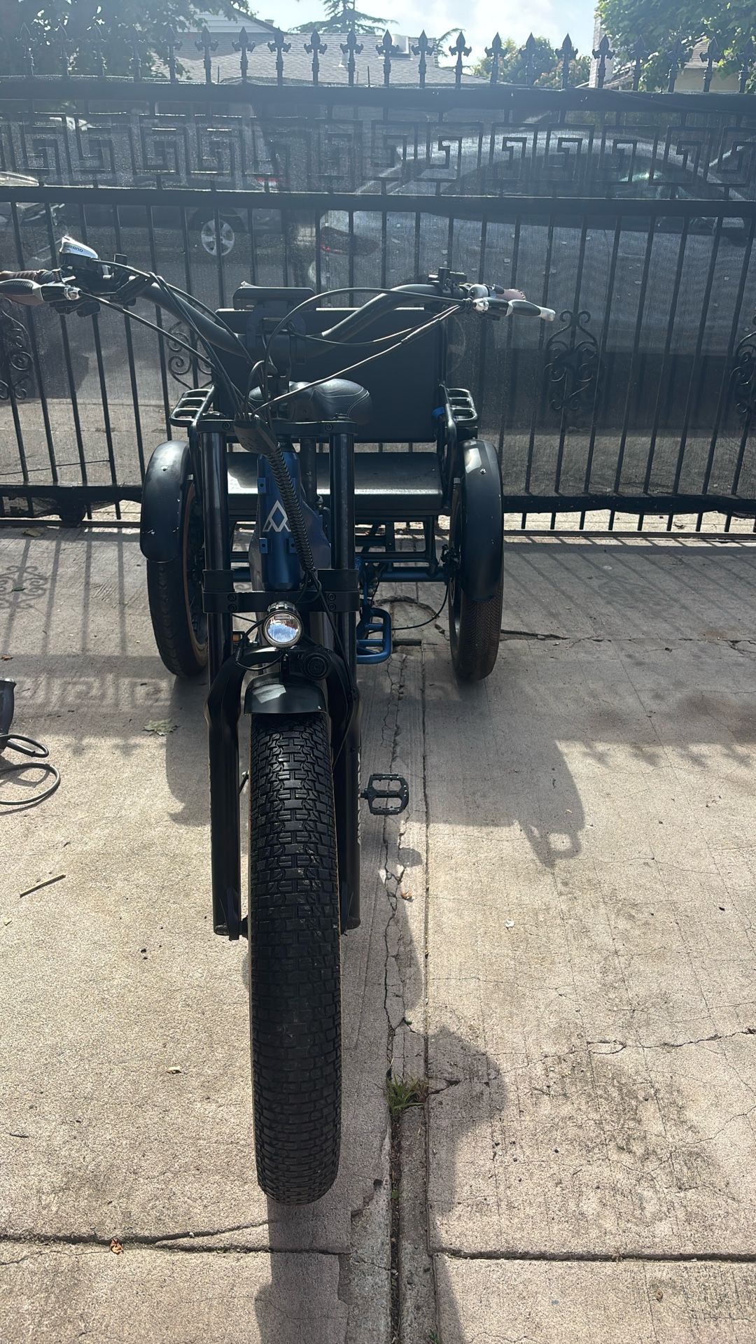 add motor trike Dual-Battery Electric Trike with Passenger Seat