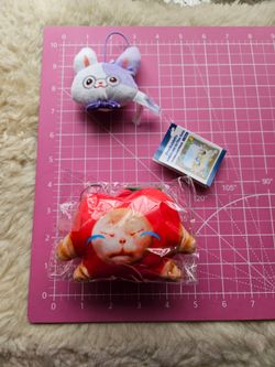Sad Apple Cat/Crying Apple Cat Plush Keychain + FREEBIE