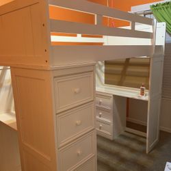 white bunk bed 