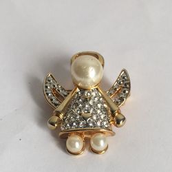 PRETTY LADIES BROOCH VINTAGE TO FASHION