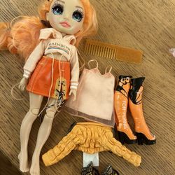 Rainbow High Poppy Rowan Doll Series 1 With Butterfly Clips- Extra Outfit