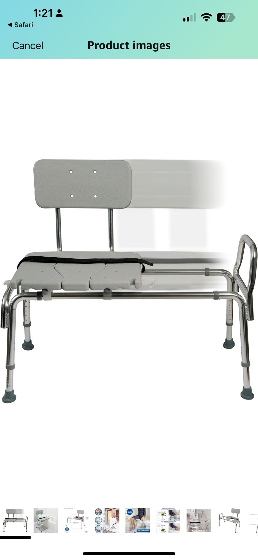 DMI Tub Transfer Bench and Shower Chair with Non Slip Aluminum Body, FSA Eligible, Adjustable Seat Height and Cut Out Access, Holds Weight up to 400 L