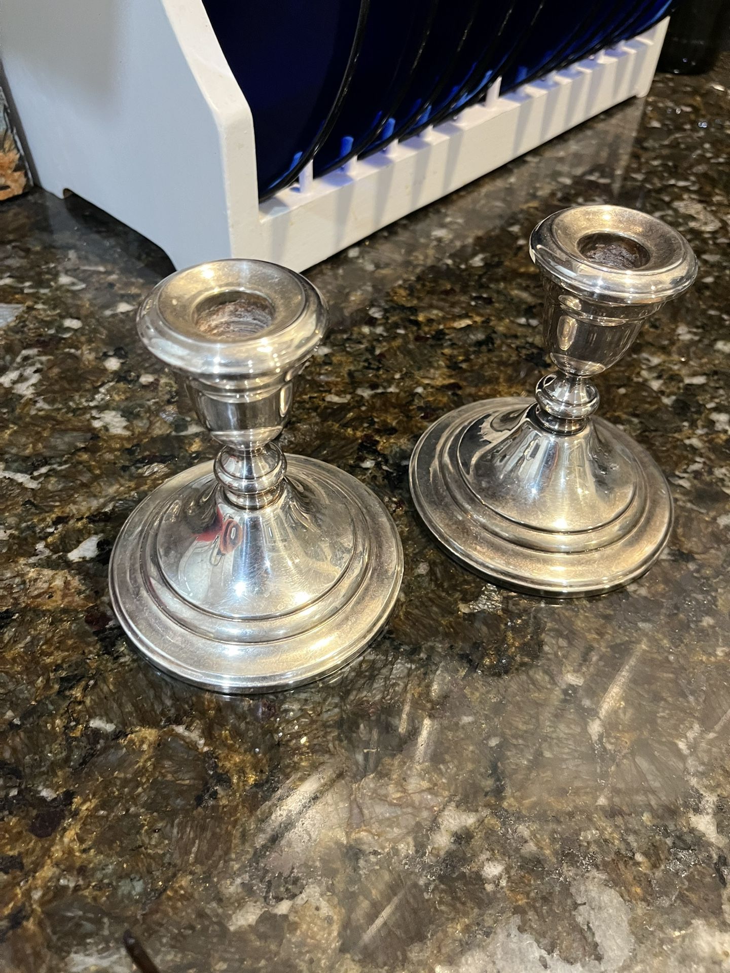 Gorham Silver Plate Weighted Candle Holders- Vintage