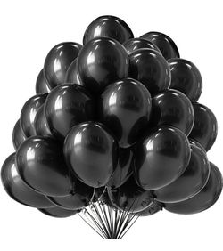 72 Pcs Black 12 Inch Balloon Birthday Party Celebration Decorations