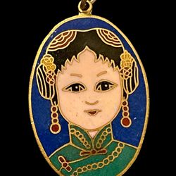 Vintage Chinese cloisonne Pendant 