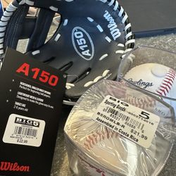 New Kids Wilson Baseball Gloves And Balls With Tag