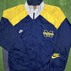 Vintage Rare 90s Nike Sports Team Michigan Wolverines NCAA Jacket Full Zip XXL