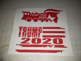 Trump 2020 vinyl window decals.