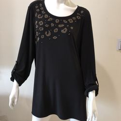 Slim Factor Women’s Top/blouse /black /size XL/nwt