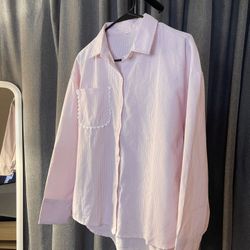 Stripe Pink Button Up Shirt