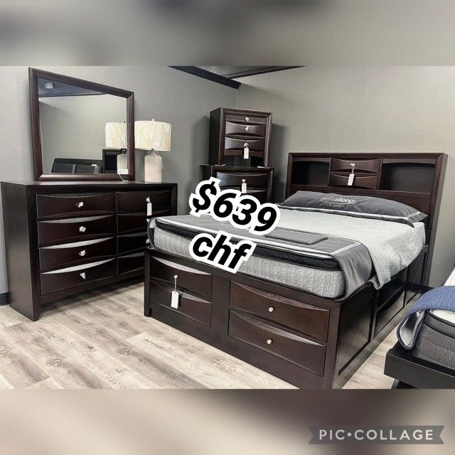 Queen Size Bed Frame With Storage Drawers