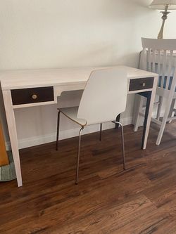 white 2 drawer desk